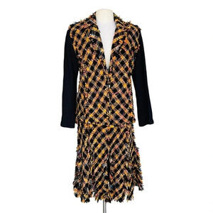 Vintage Molato Size M Black Yellow Halloween Witch Tweed Skirt Jacket Suit